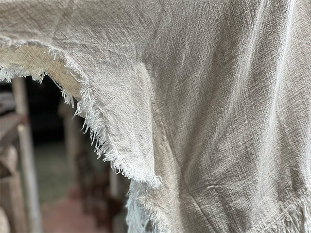 asana HEMP100% テロテロ フリンジ ショート 貫頭衣・きなり