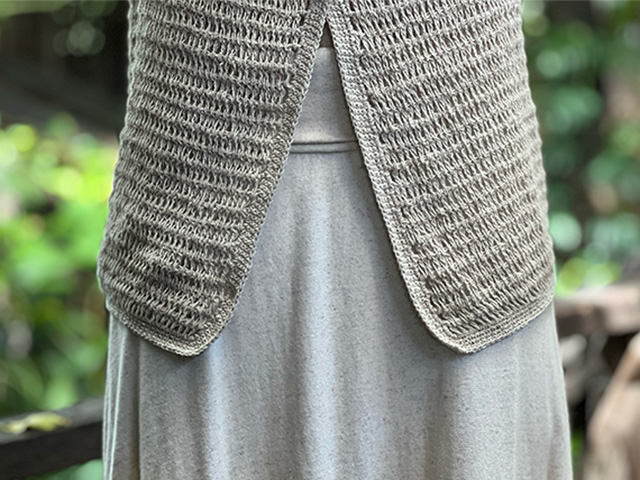 asana HEMP100% かぎ編み キャミ ベスト・きなり