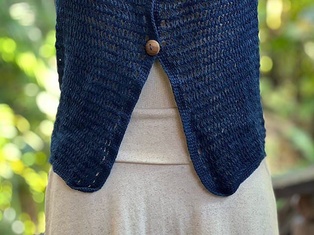 asana HEMP100% かぎ編み キャミ ベスト・草木染め