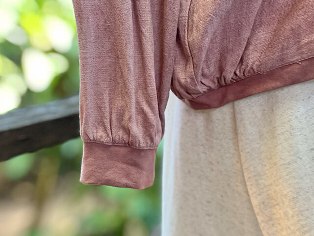 asana HEMP100% ガーゼ ゆったり ロング ブラウス・草木染め