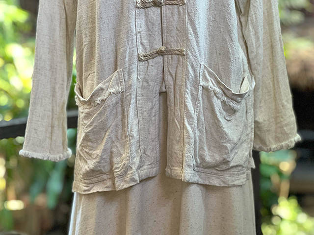 asana HEMP100% やわらか ランナー ジャケット・きなり