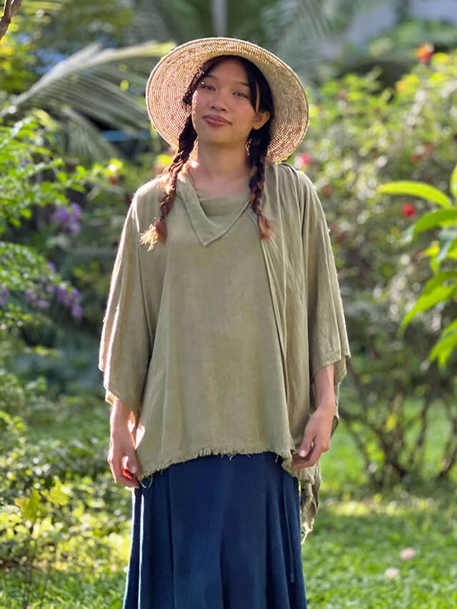asana HEMP100% テロテロ ポンチョ・草木染め【パヤカ オンライン