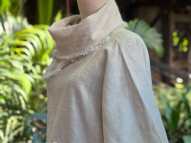 asana HEMP100% 厚手 ポンチョ・きなり