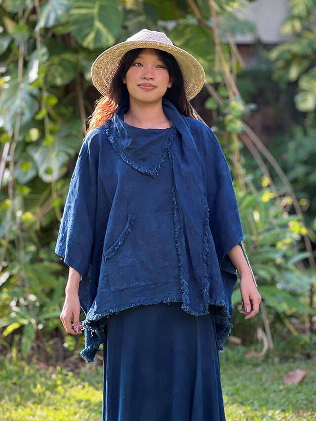 asana HEMP100% 厚手 ポンチョ・草木染め【パヤカ オンラインショップ】