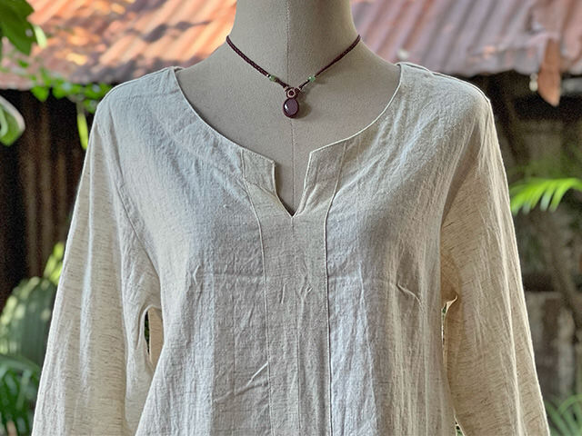 asana HEMP100% クルタ風 チュニック・きなり