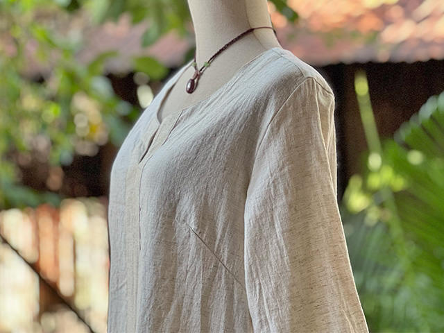 asana HEMP100% クルタ風 チュニック・きなり