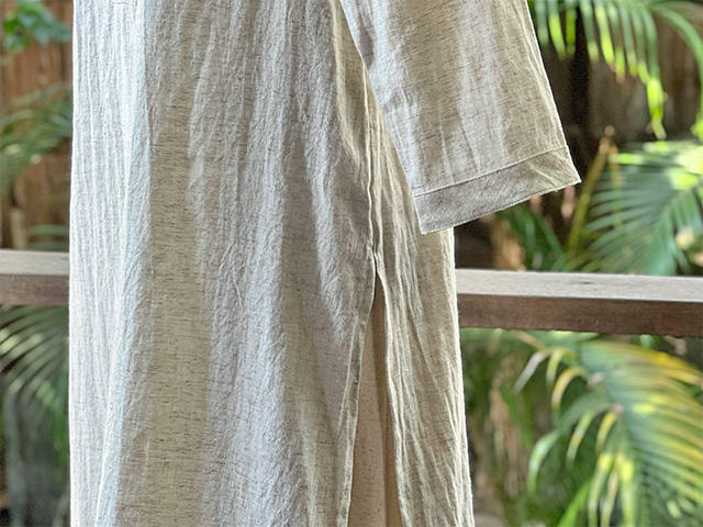 asana HEMP100% クルタ風 チュニック・きなり