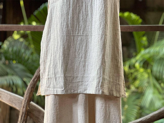 asana HEMP100% クルタ風 チュニック・きなり