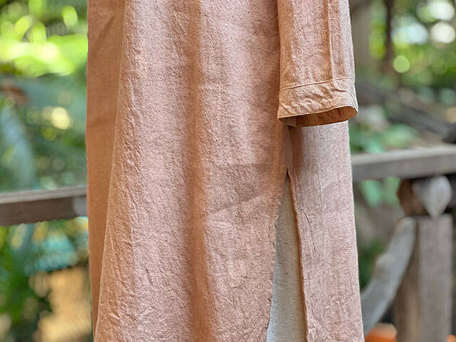 asana HEMP100% クルタ風 チュニック・きなり