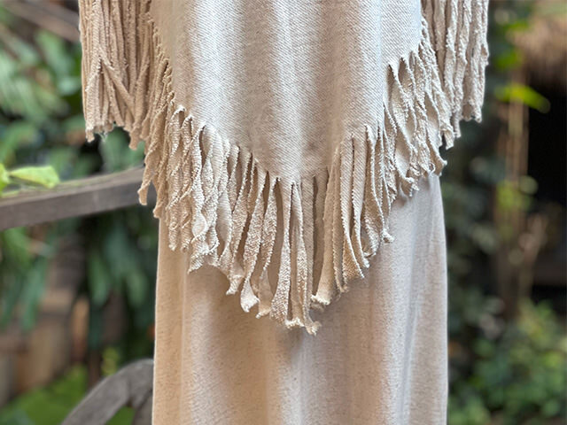 asana ヘンプコットン ふかふか ハード ポンチョ・きなり