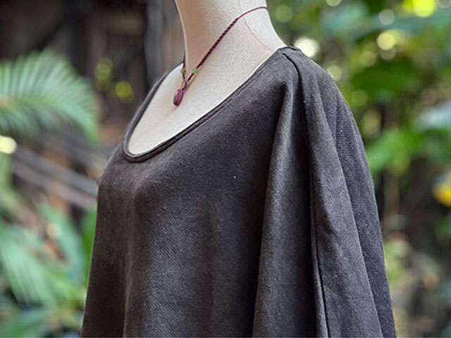 asana ヘンプコットン ふかふか ハード ポンチョ・きなり