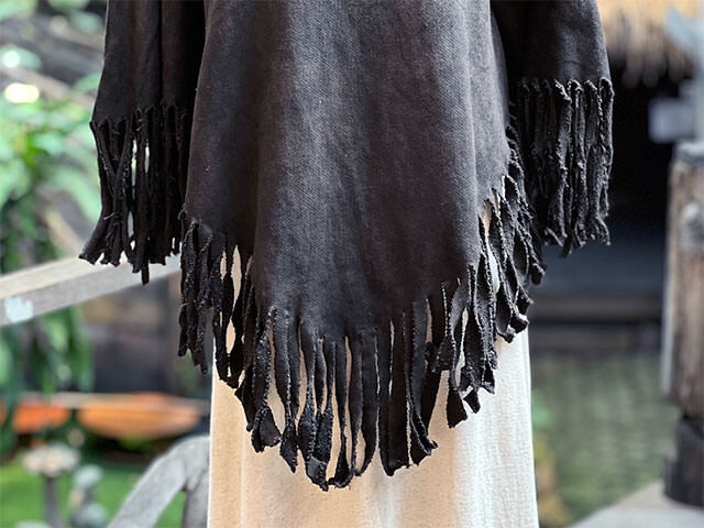 asana ヘンプコットン ふかふか ハード ポンチョ・きなり