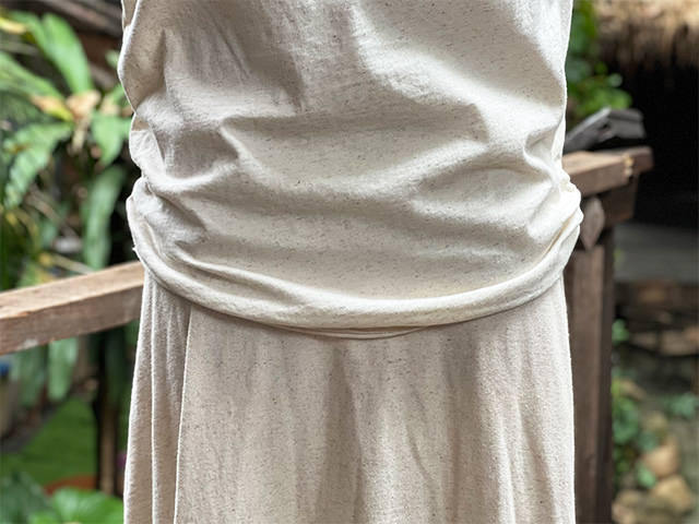 asana ヘンプコットン 薄手 ドレープ カットソー・きなり