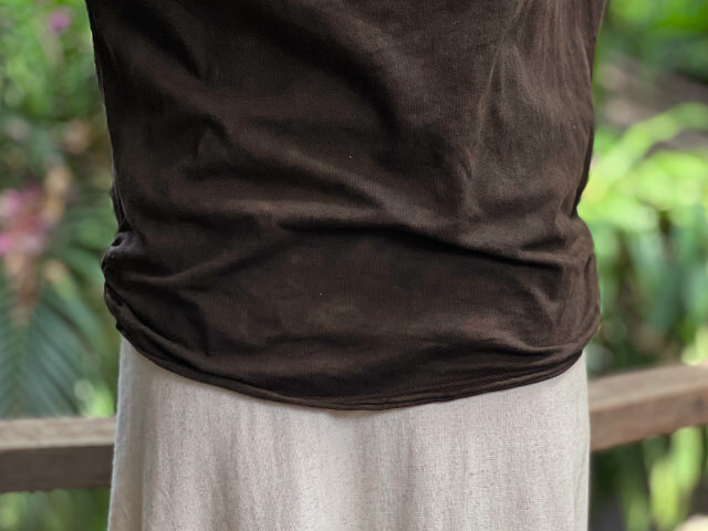 asana ヘンプコットン 薄手 ドレープ カットソー・草木染め