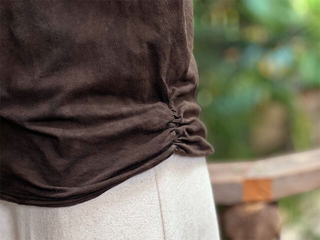 asana ヘンプコットン 薄手 ドレープ カットソー・草木染め