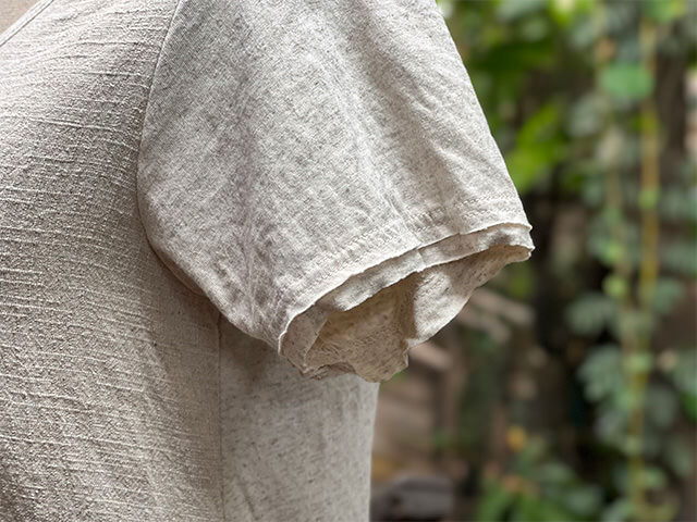 asana ヘンプコットン スウィッチ スリムTee・きなり