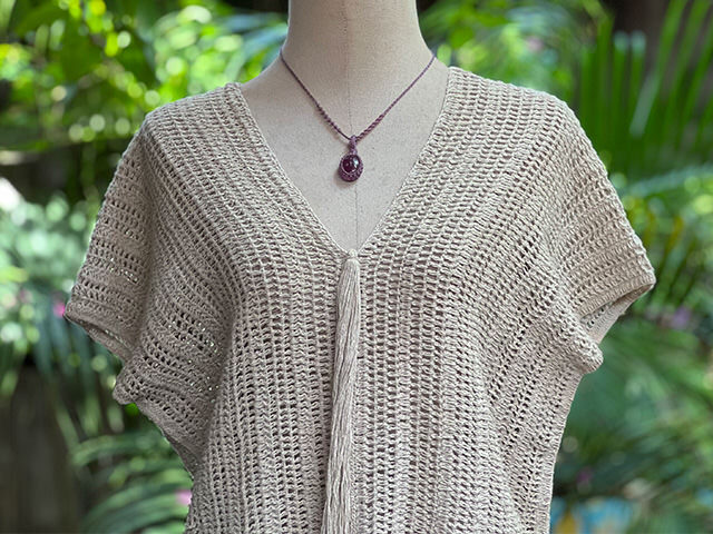 asana HEMP100% 手編み フリンジ 貫頭衣