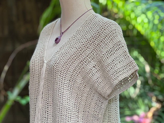 asana HEMP100% 手編み フリンジ 貫頭衣