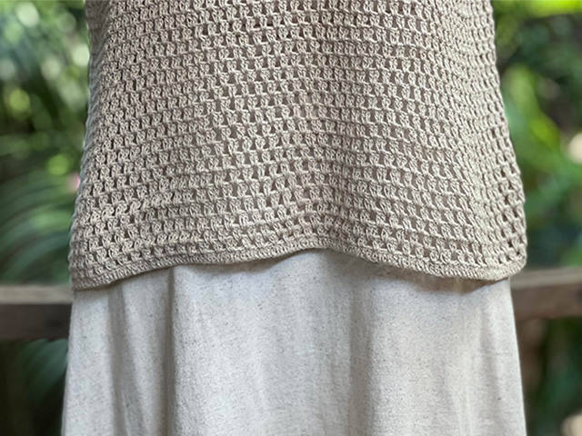 asana HEMP100% 手編み フリンジ 貫頭衣