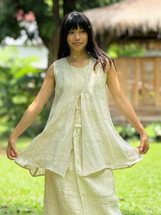 asana HEMP100% 手紡ぎ 手織り ベスト・きなり【パヤカ オンライン