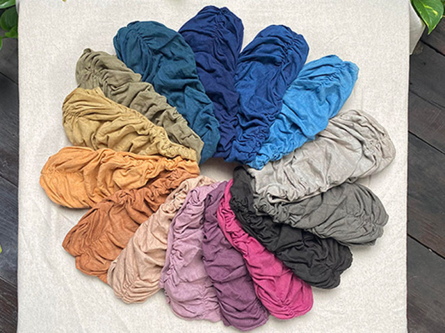 asana ヘンプコットン 薄手 ドレープ レッグウォーマー・草木染め