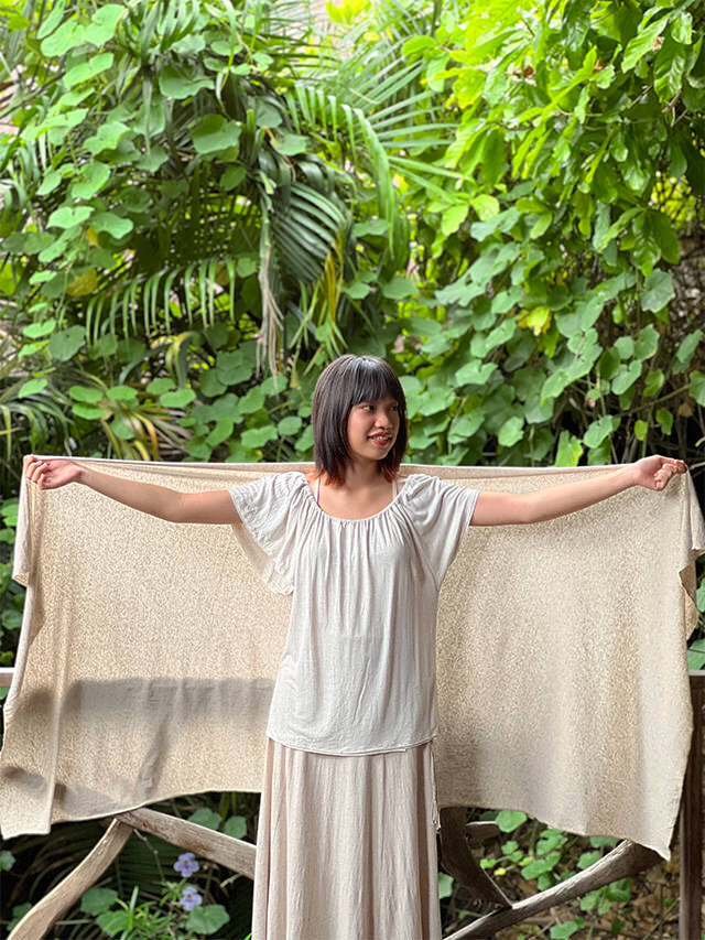 asana ヘンプコットン 薄手 大判ショール・きなり【パヤカ オンライン  