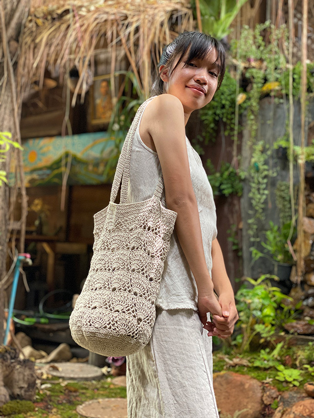 asana HEMP100% 手編み 丸型 バッグ【パヤカ オンラインショップ】