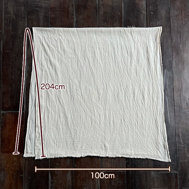 asana 麻100% 薄手 大判 ショール・きなり