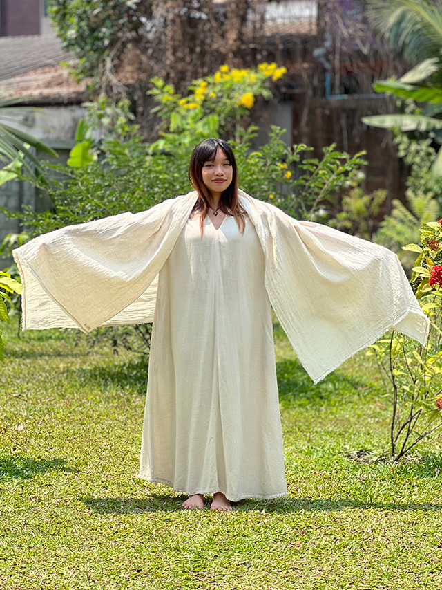 Payaka asana 麻100% 薄手 大判 ショール・きなり asana 麻100% 薄手 大判 ショール・きなり【パヤカ オンラインショップ】