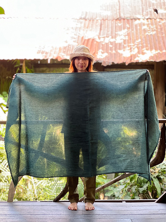 asana 麻100% 薄手 大判 ショール・草木染め【パヤカ オンラインショップ】