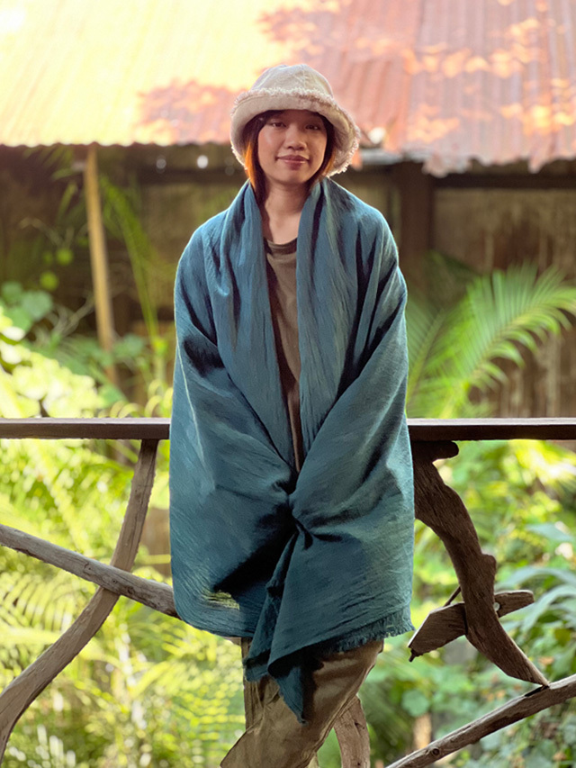 asana 麻100% 薄手 大判 ショール・草木染め【パヤカ オンライン