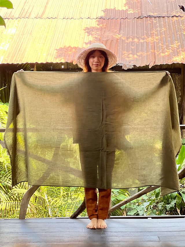 asana 麻100% 薄手 大判 ショール・草木染め【パヤカ オンラインショップ】