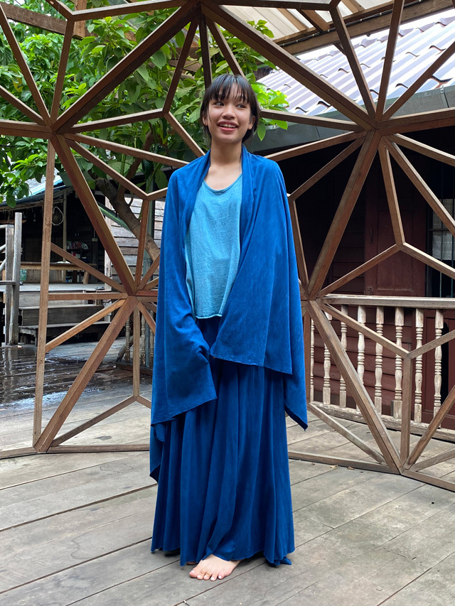 ヘンプ草木染め大判ショール asana ヘンプコットン 薄手 大判ショール・草木染め【パヤカ