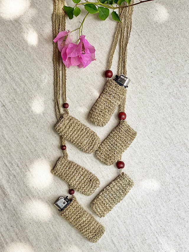 asana HEMP100% 手編み ライターケース・きなり【パヤカ オンライン