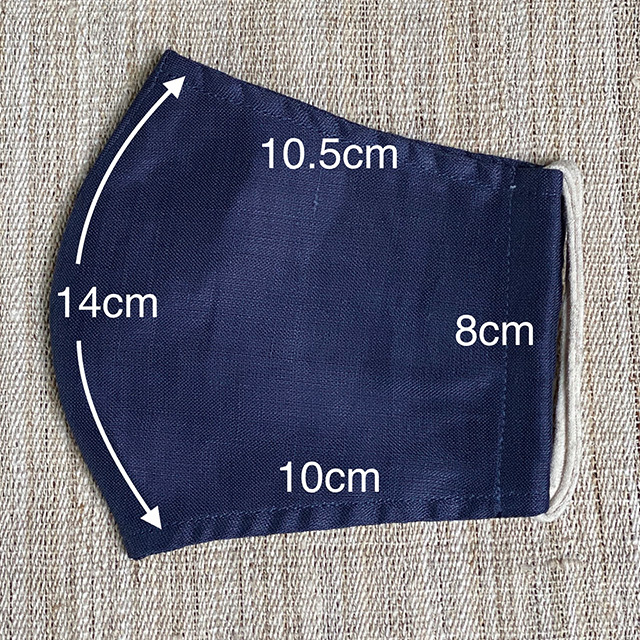 asana HEMP100% ガーゼ ループ 布マスク・ネイビー