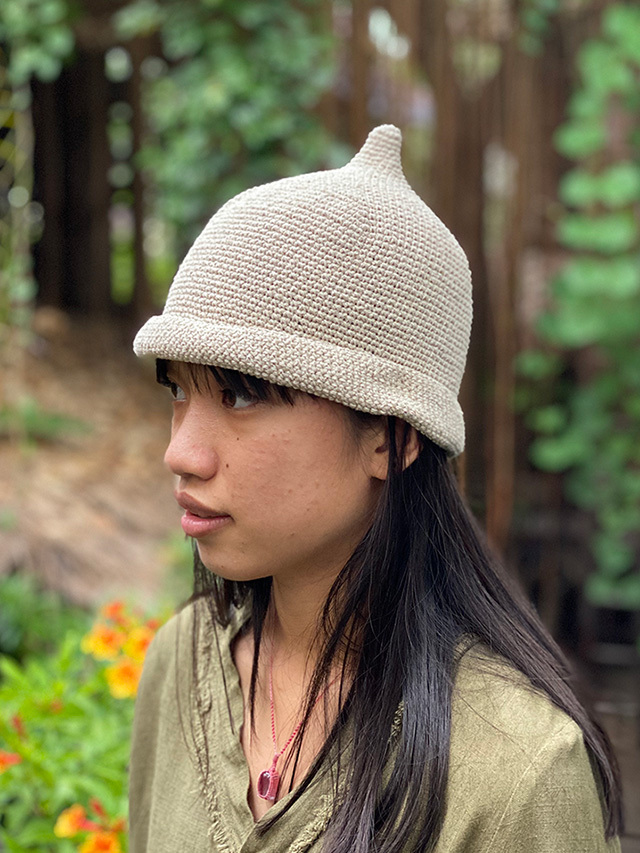 Asana Hemp100 手編み とんがり帽子 パヤカ オンラインショップ