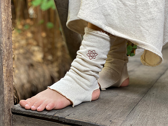 asana ヘンプコットン ふかふか レッグウォーマー・きなり