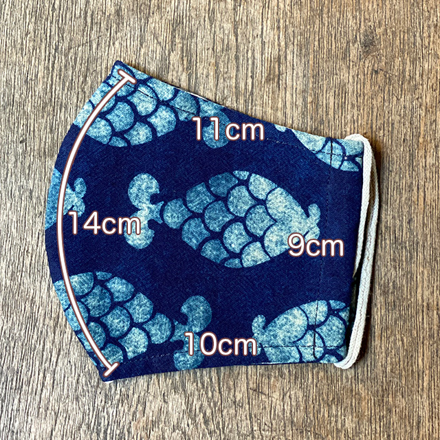 asana HEMP100% &コットン インディゴ抜染 ループ 布マスク