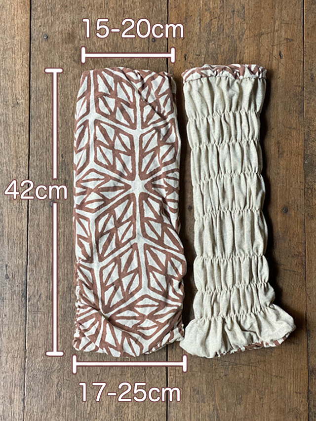 asana ヘンプコットン NEW 麻柄プリント レッグウォーマー・きなり