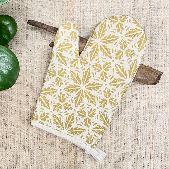 asana HEMP100% 麻柄プリント 鍋つかみ【パヤカ オンラインショップ】