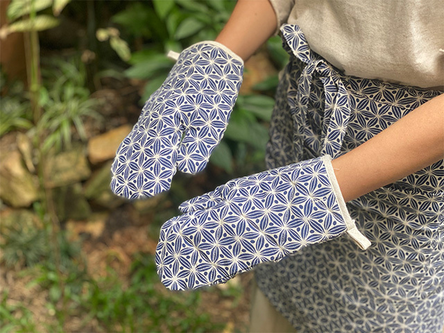 asana HEMP100% 麻柄プリント 鍋つかみ【パヤカ オンラインショップ】