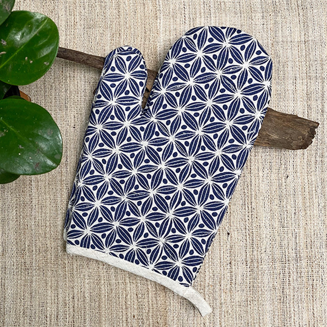 asana HEMP100% 麻柄プリント 鍋つかみ【パヤカ オンラインショップ】