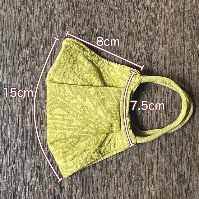 asana KIDS ヘンプコットン やわらか 薄手 麻柄プリント 布マスク・草木染め