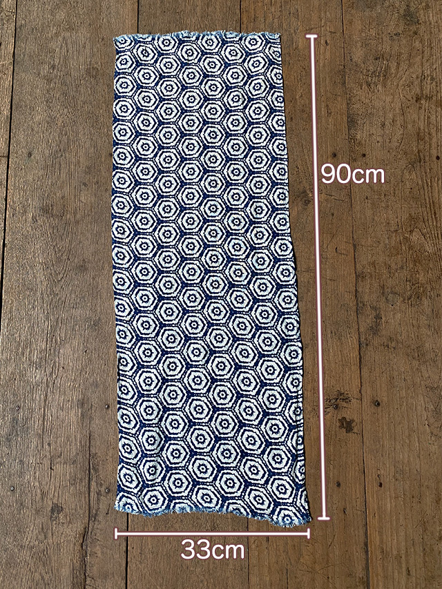 asana HEMP100% ガーゼ インディゴ抜染 手ぬぐい