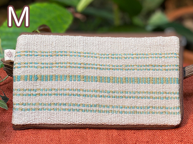 asana HEMP100% 手織り布 2WAY ポーチ