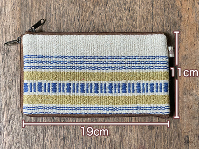 asana HEMP100% 手織り布 2WAY ポーチ