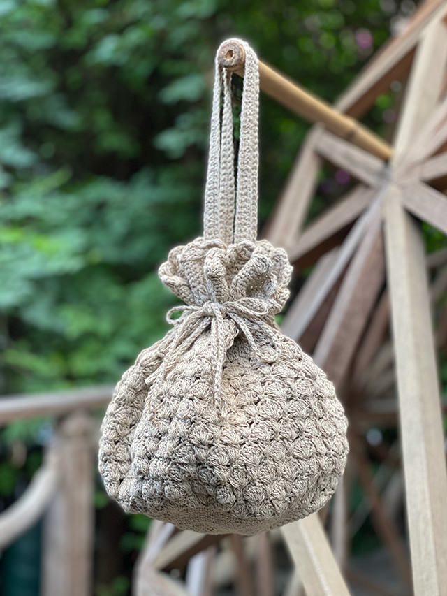 asana HEMP100% 手編み 巾着バッグ【パヤカ オンラインショップ】