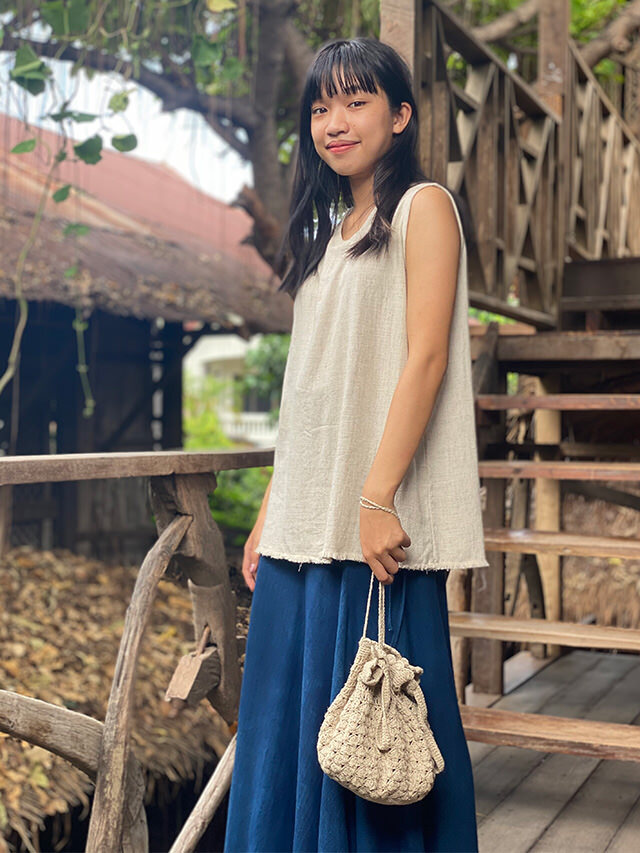 asana HEMP100% 手編み 巾着バッグ【パヤカ オンラインショップ】