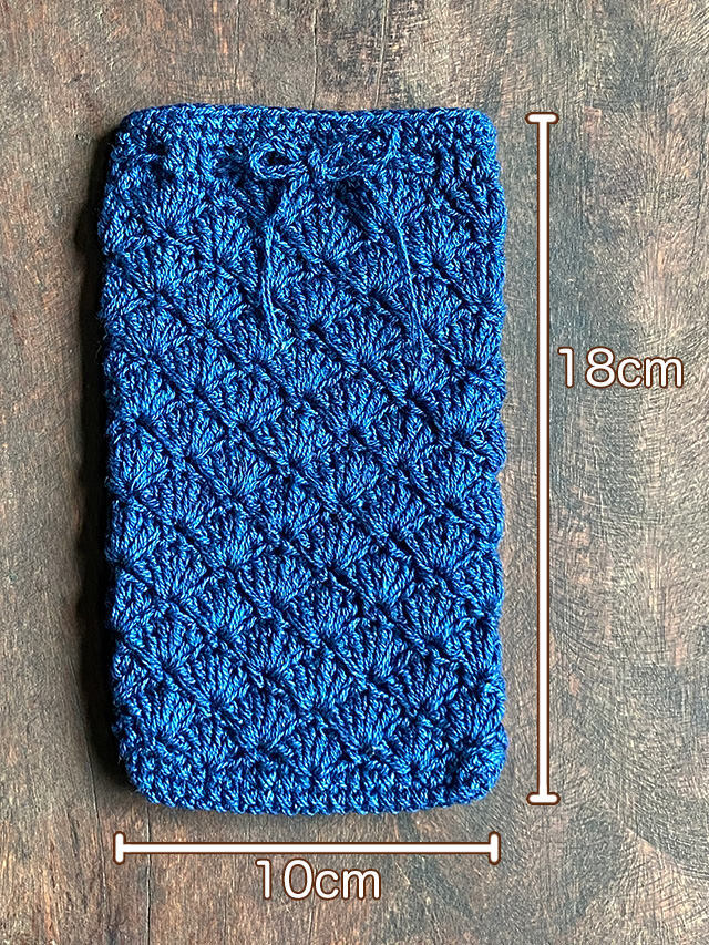 asana HEMP100% 手編み 携帯ケース・草木染め