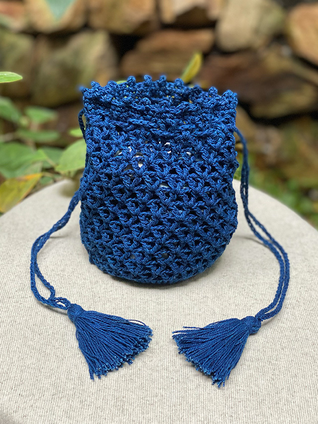 asana HEMP100% 手編み 巾着袋・草木染め【パヤカ オンラインショップ】